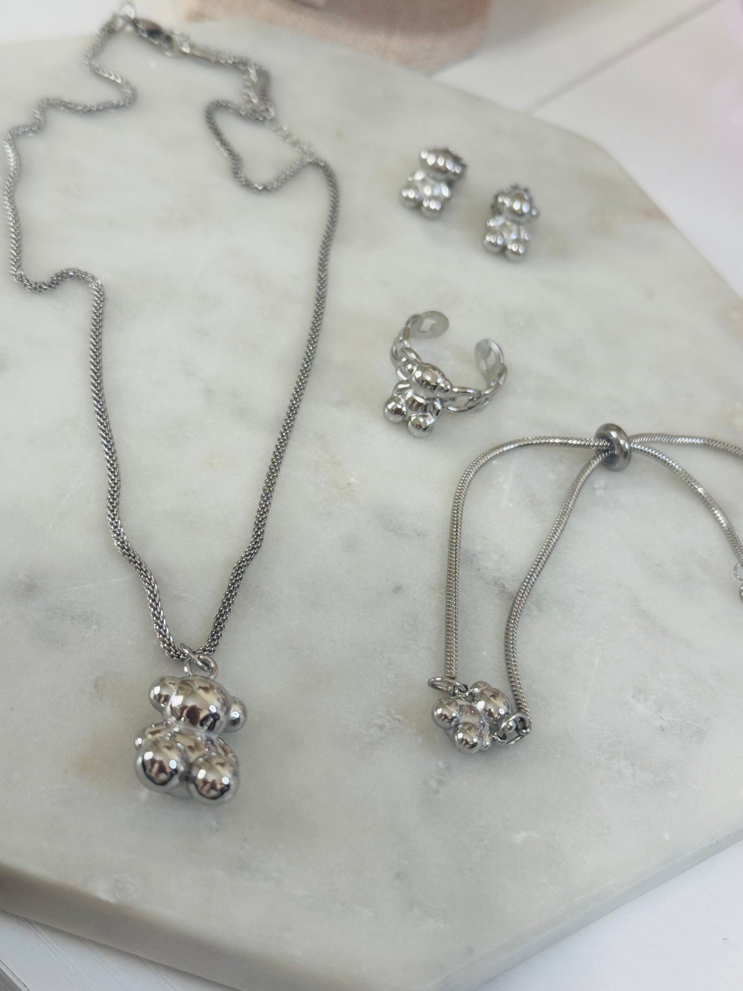 Silver bear set