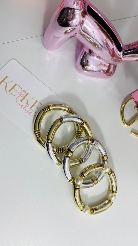 Pulseras doble tono